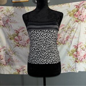 Liz Claiborne Black and White Animal Print Camisole